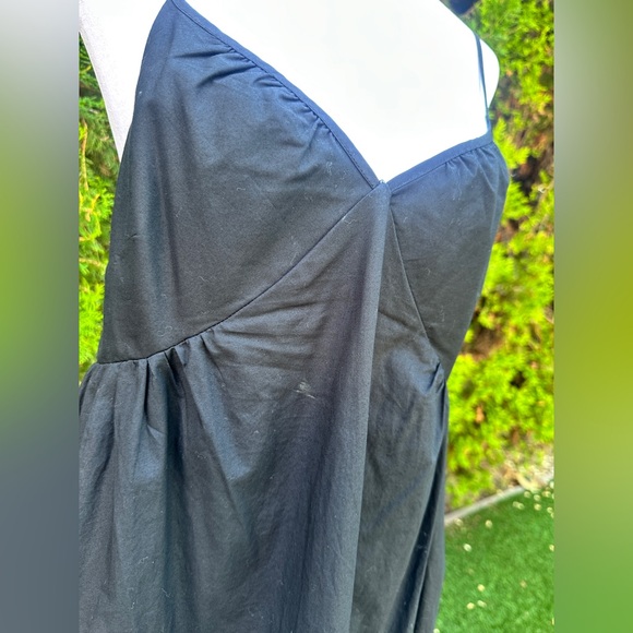 GAP Black Spaghetti Strap Sweetheart A-Line Summer Midi Dress - Picture 5 of 8